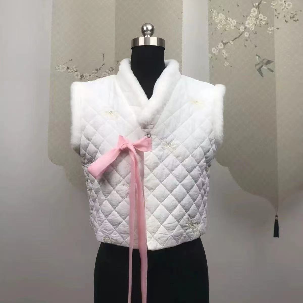 Winter Clothing Looks - 冬用韓服ベスト 女性用伝統的な韓国服 高級ヴィンテージノースリーブトップス 新年パーティーベストコート スリムに見える