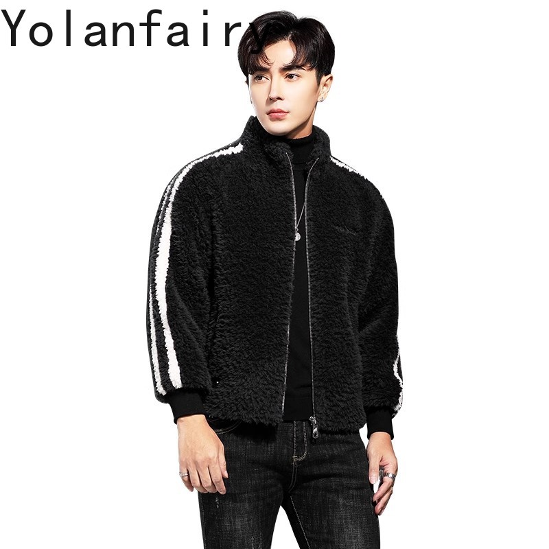 Quality Winter Clothing - Yolanfy-メンズの豪華な冬のジャケット,ウール100%,本物の毛皮のコート,短いメンズジャケット,良質の服,2024