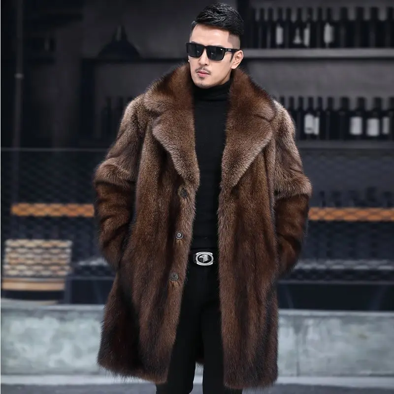 Quality Winter Clothing - 高級ブランド紳士服毛皮ジャケットミッドレングスフェイクファーコート高品質暖かいデザイン厚いビジネスアウター JJ992