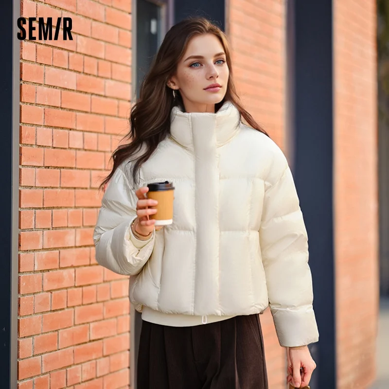 Winter Clothing Trends 2026 - セミールダウンジャケット女性防水ルーズシンプル2026新しい冬スタンドアップカラーアウターダウンコート