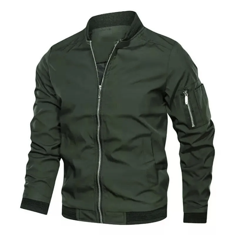 Quality Winter Clothing Bomber Jacket - 秋冬品質の新メンズジャケットファッション若い男性のジャケット野球服ボンバージャケット基本スタイル無地コート