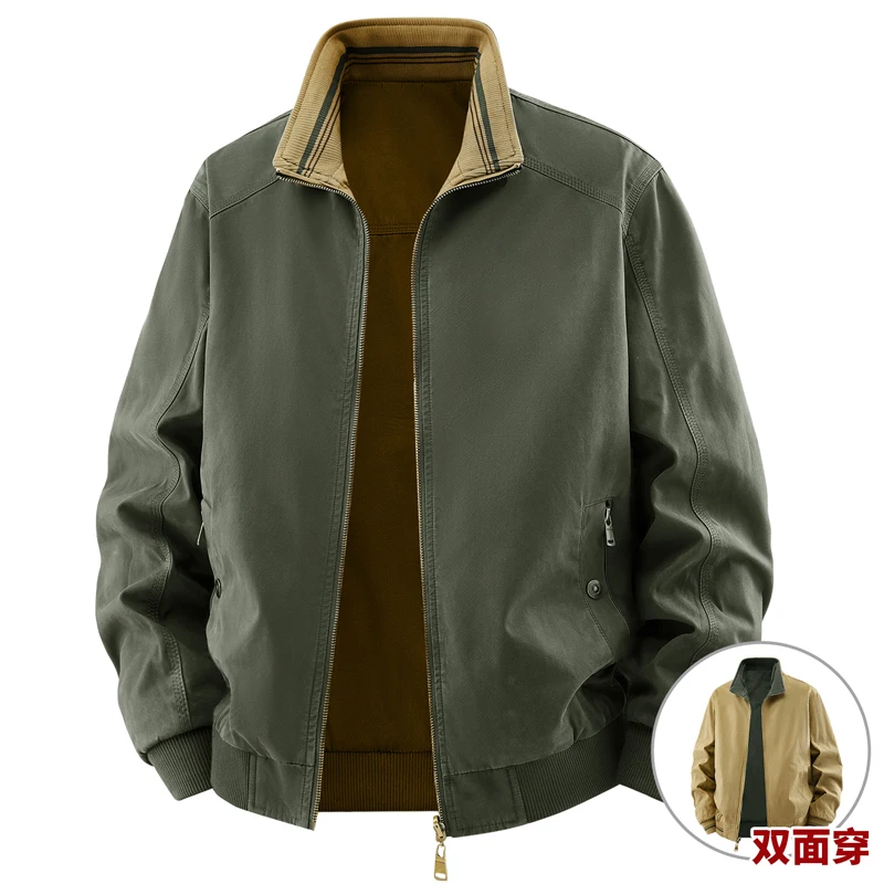 Quality Winter Clothing Bomber Jacket - 高品質リバーシブルジャケット男性綿 100% パイロットフライトコートメンズ春冬ストリートカーゴボンバージャケット男性服