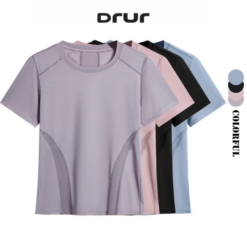Winter Clothing Ladies - DRUR 夏軽量ランニング Tシャツ女性クイックドライジムワークアウトトップ通気性ルーズフィットスポーツ Tシャツアクティブウェアヨガ服