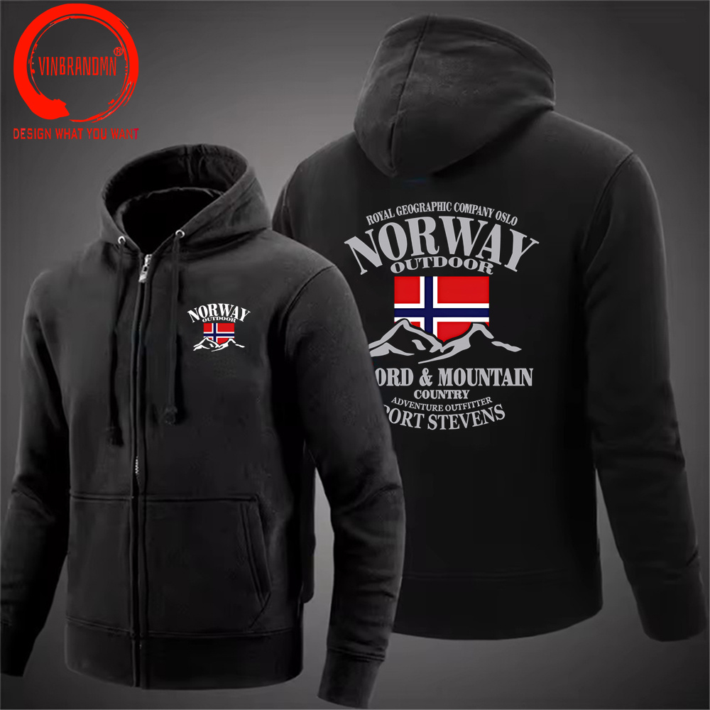 Winter Clothing Norway - ノルウェーフィヨルドファッション高品質パーカーオーバーサイズカジュアルマウンテンフーディ男性用ストリートウェアクールクラシックフーディルーズ服