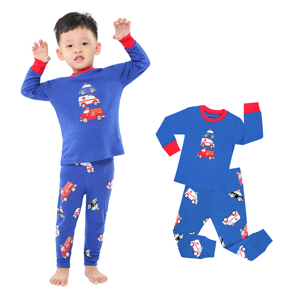 Winter Clothing Baby Boy - 子供用コットンパジャマセット,2〜8歳の子供用パジャマ,2ユニット,100