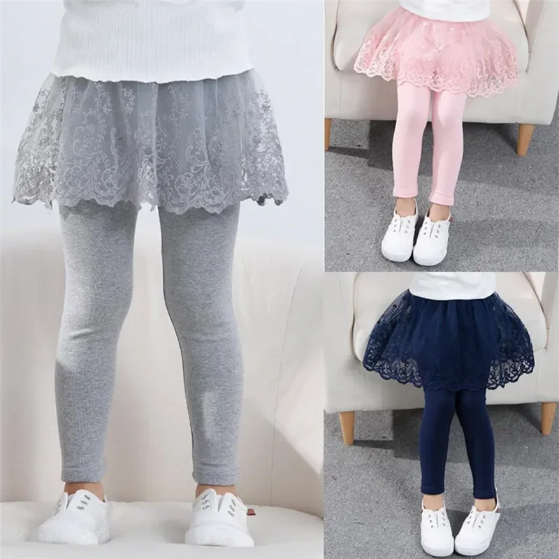 Winter Clothing Baby Girl - 新しい女の赤ちゃんレギンスレースプリンセススカートパンツ春秋子供スリムスカートズボン 2-7 年子供服