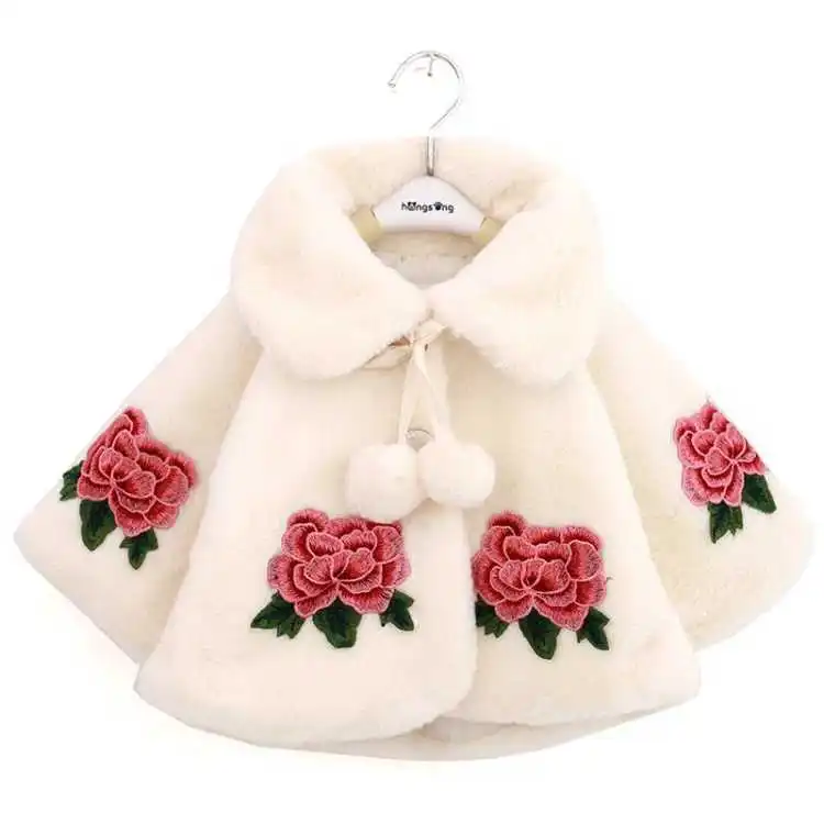 Winter Clothing Baby Girl - 子供のための毛皮の模造ポンチョ,女の子のためのマント,幼児のためのケープジャンパー,子供のためのカーディガン服,春,秋