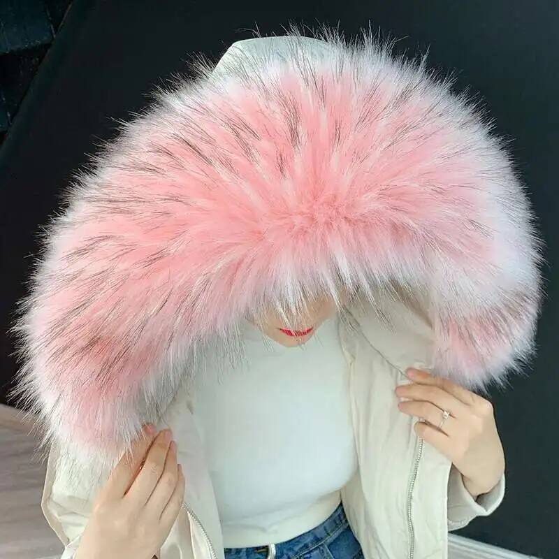 Winter Clothing Clearance Sale - 取り外し可能なフェイクファーカラー特大ウォームフェイクファースカーフラップイブニングケープウィンターレディースコートフェイクファーフードトリムカラー