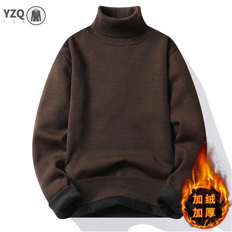 Quality Winter Clothing - スウェットウェアメンズ抗ピリング高品質ニットタートルネックセータースリムフィット長袖プルオーバー無地トレンド男性服