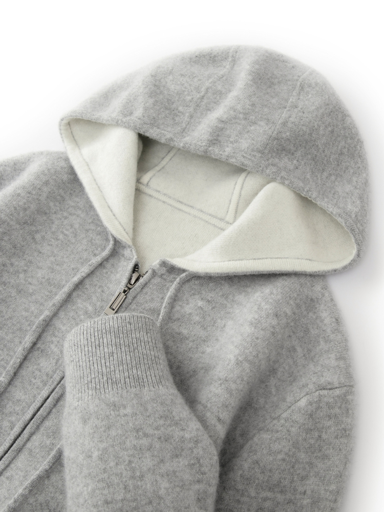 Quality Winter Clothing - メンズ長袖フード付きカシミヤセーター,カジュアルなルーズカーディガン,メリノウール100%,ニットウェア,高品質のトップス,秋冬