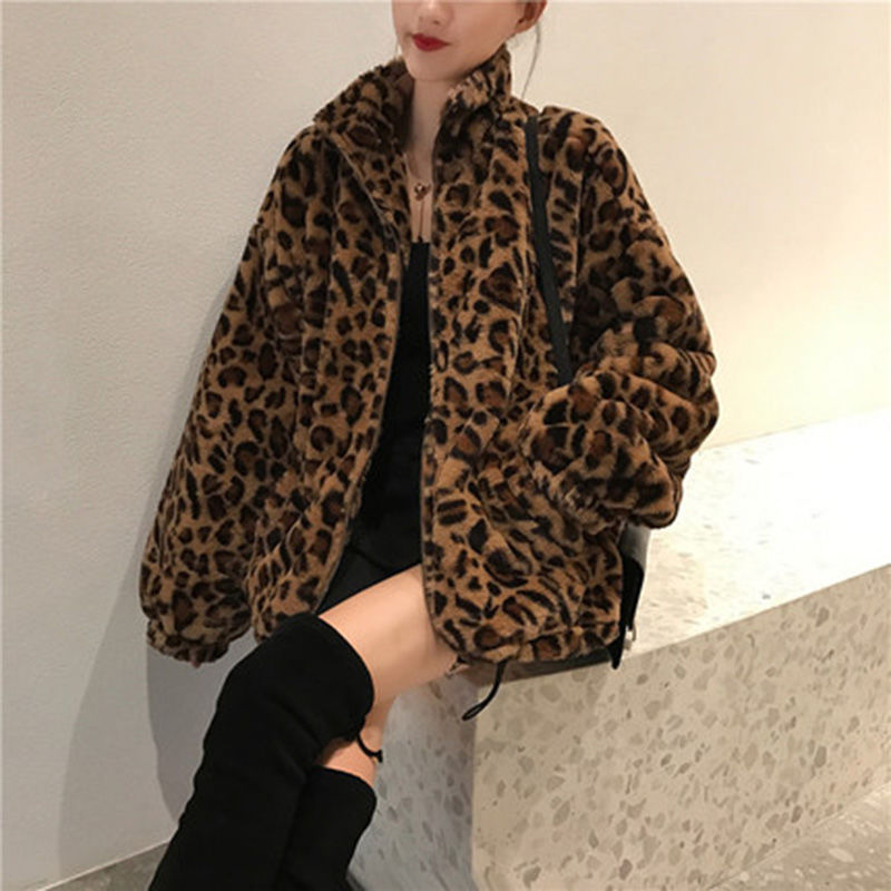 Winter Clothing Trends 2026 - 冬のレオパード柄ジャケット レディース スタンドカラー 暖かいパーカー アウター 2026年秋冬新作