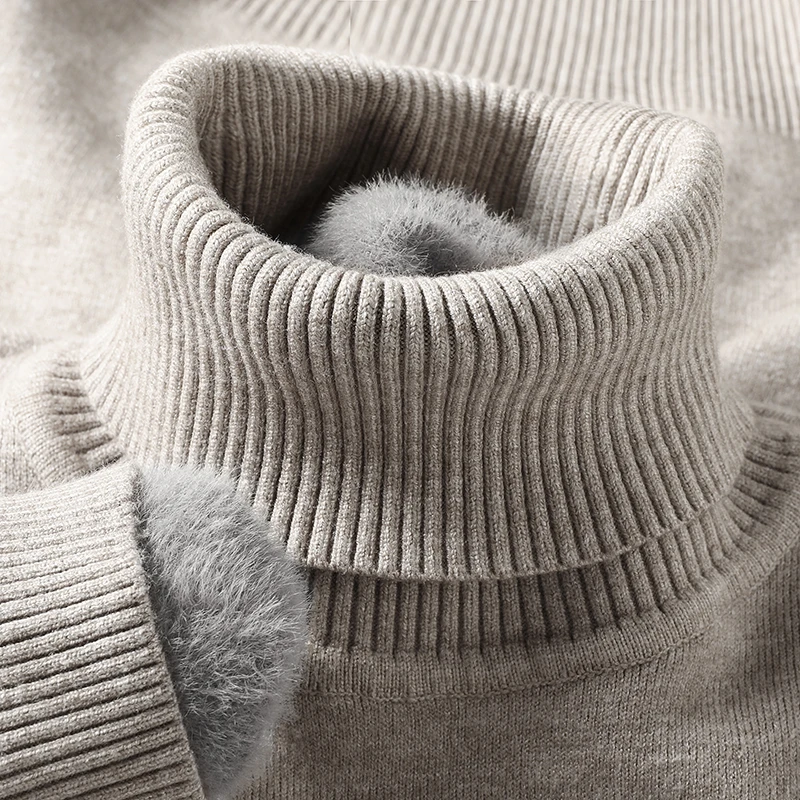 Quality Winter Clothing - スウェットウェアメンズ抗ピリング高品質ニットタートルネックセータースリムフィット長袖プルオーバー無地トレンド男性服