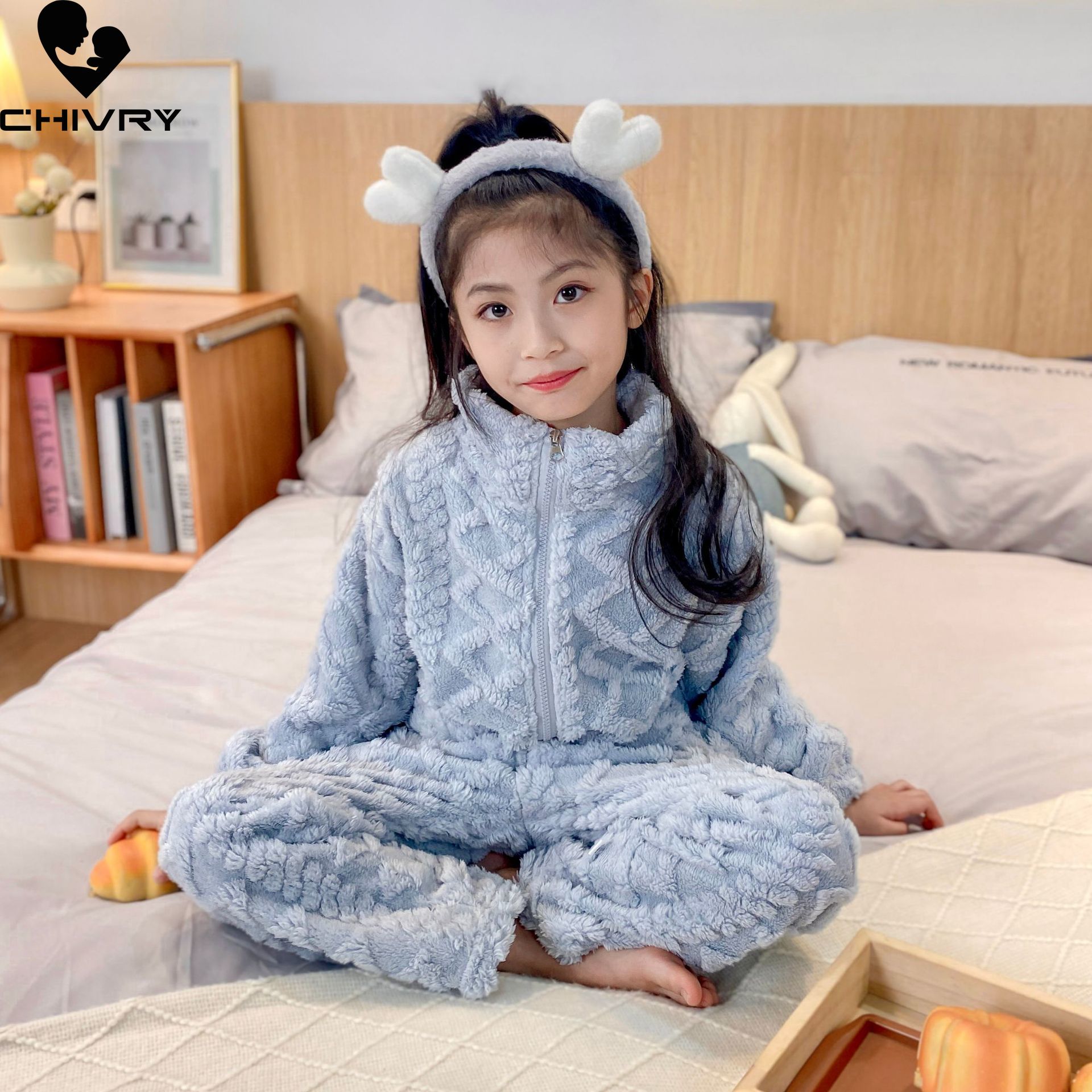 子供用の厚いフランネルパジャマ,ジッパー付き,男の子と女の子 - Winter Clothing Baby Boy のレビューと価格