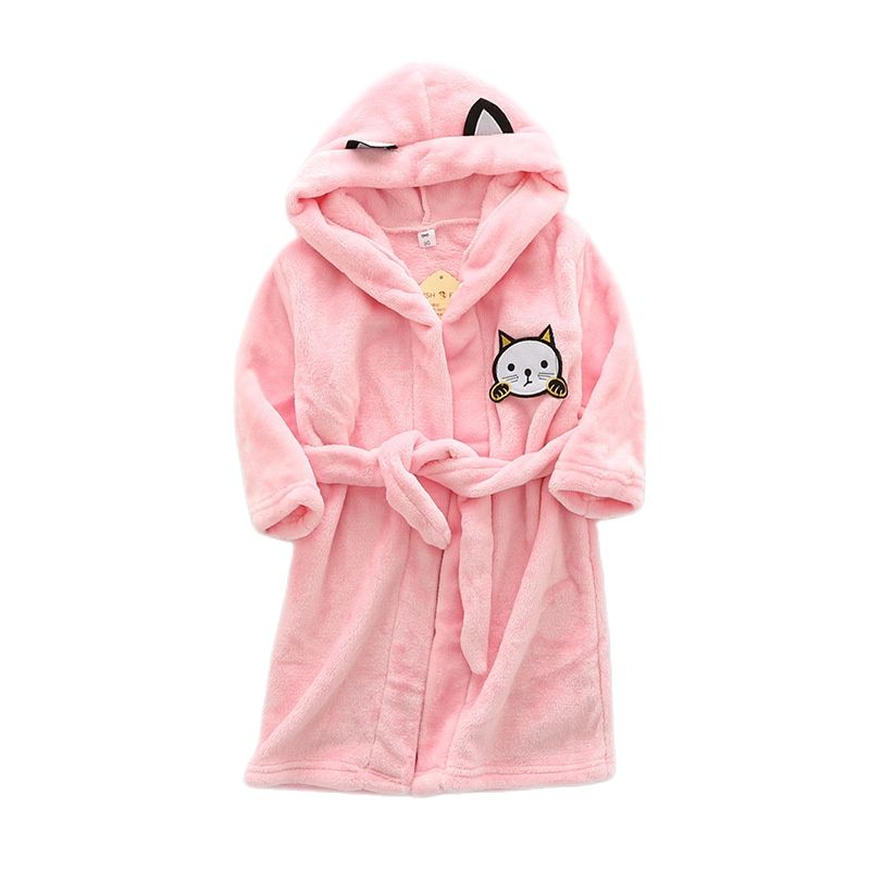 子供の漫画猫ローブ新しい冬の女の赤ちゃんバスローブパジャマロ - Winter Clothing Baby Boy のレビューと価格