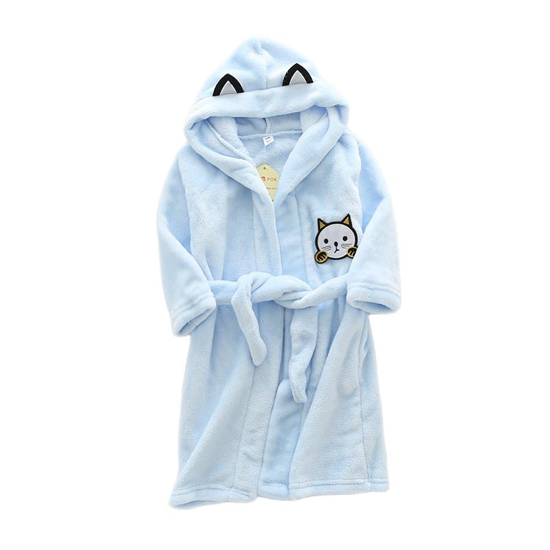 子供の漫画猫ローブ新しい冬の女の赤ちゃんバスローブパジャマロ - Winter Clothing Baby Boy のレビューと価格