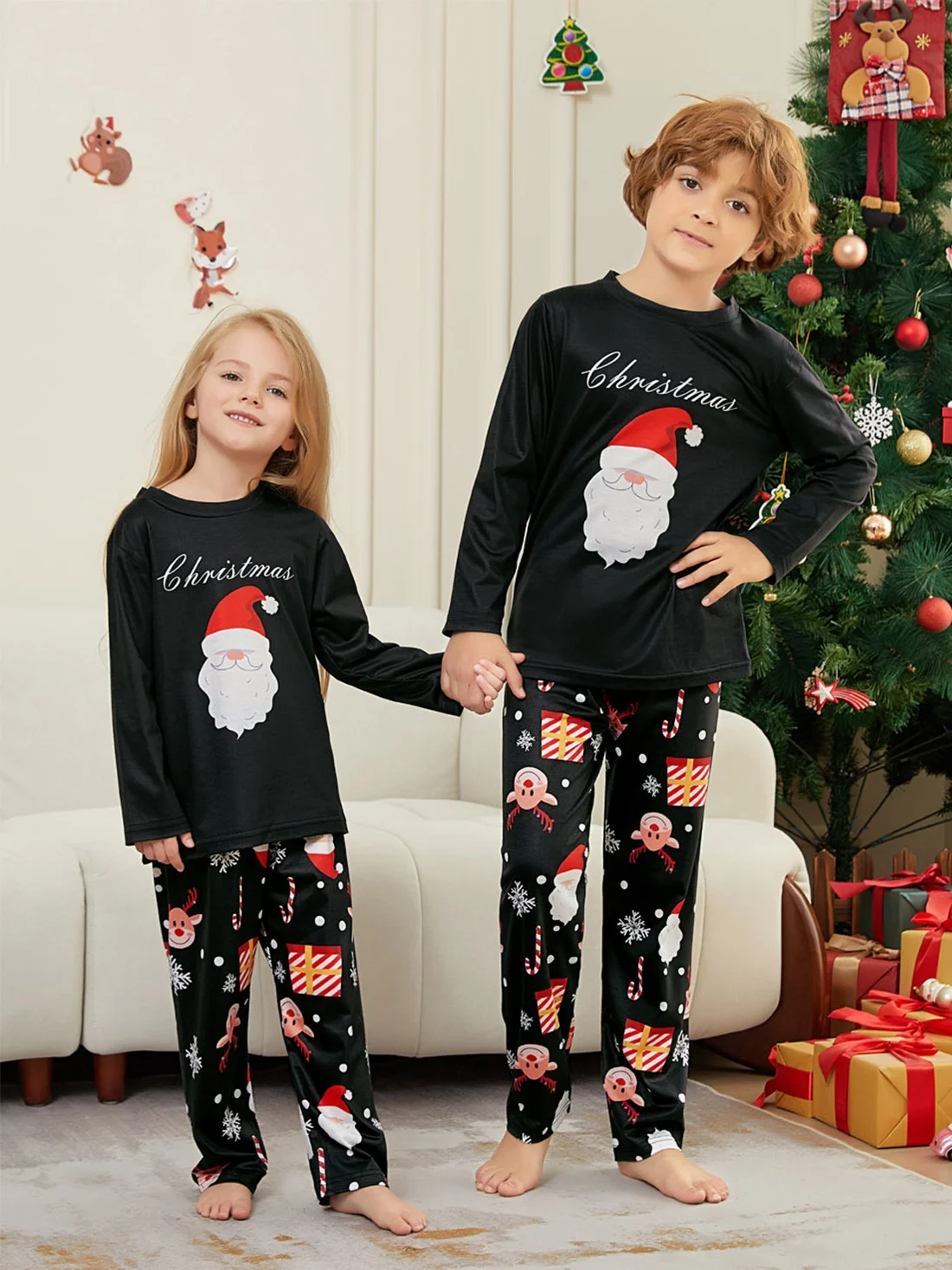 大人と子供のためのメリークリスマスの服セット,サンタクロース - Winter Clothing Looks のレビューと価格
