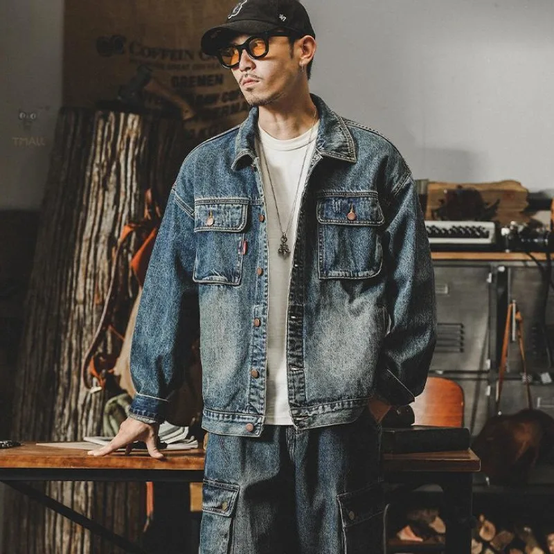 メンズルーズデニムカーゴジャケット,カウボーイコート,ヴィン - Quality Winter Clothing のレビューと価格