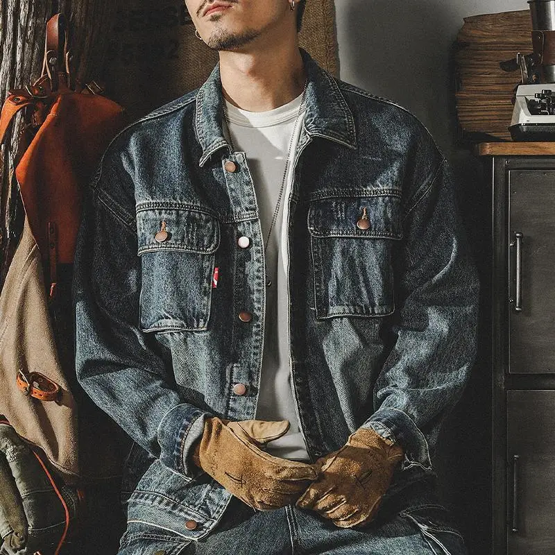 メンズルーズデニムカーゴジャケット,カウボーイコート,ヴィン - Quality Winter Clothing のレビューと価格