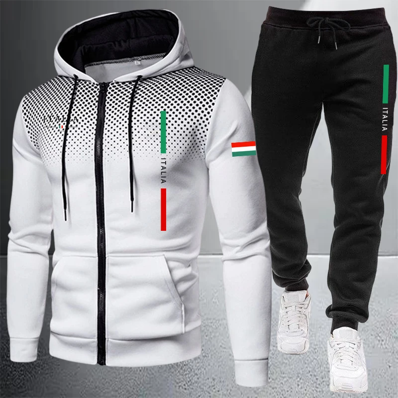 メンズトラックスーツカジュアルジップフード付きスウェットシャ - Winter Clothing Material のレビューと価格