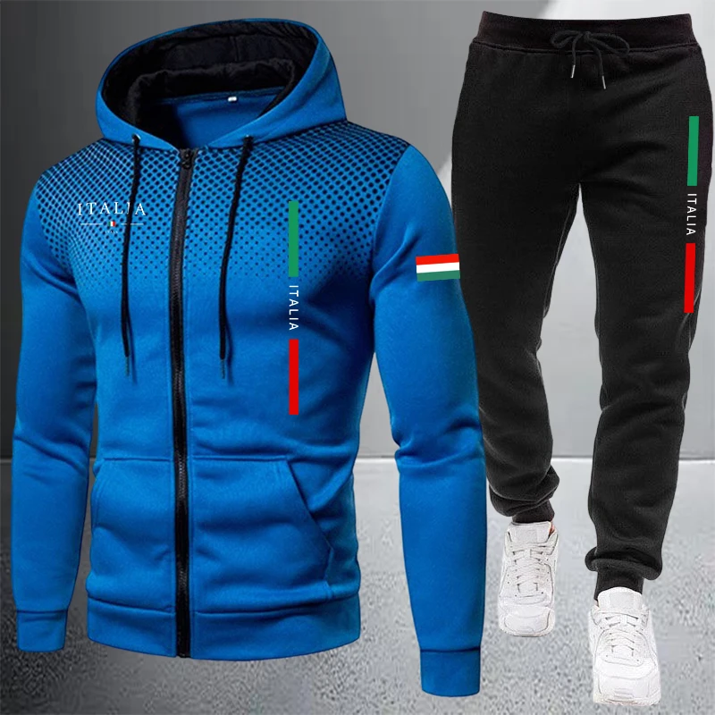 メンズトラックスーツカジュアルジップフード付きスウェットシャ - Winter Clothing Material のレビューと価格