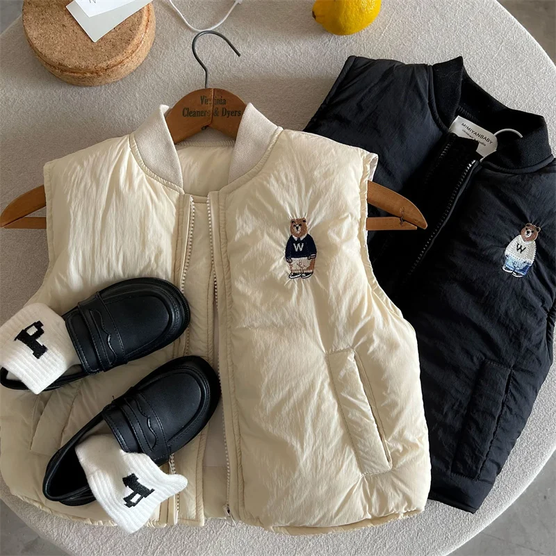 男の子と女の子のアウターウェア刺繍入りコットンベスト2024 - Winter Clothing Looks のレビューと価格