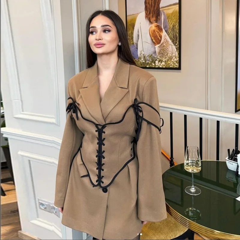 女性用ミドル丈コートとコルセットドレスセット,長袖,ライン, - Winter Clothing Ladies のレビューと価格
