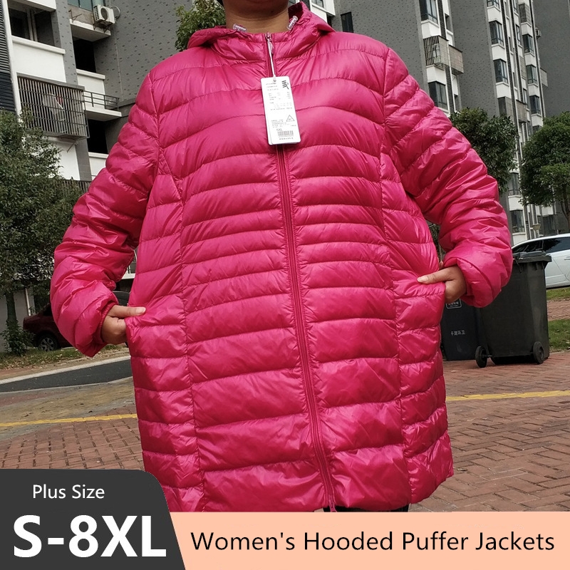 プラスサイズ 5XL 6XL 7XL 女性のフード付きパファ - Winter Clothing Color のレビューと価格