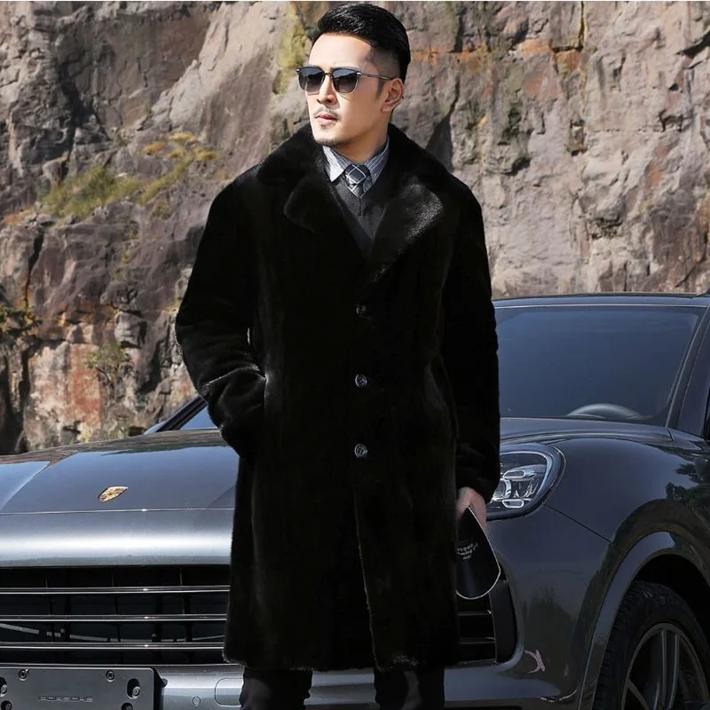 高級ブランド紳士服毛皮ジャケットミッドレングスフェイクファー - Quality Winter Clothing のレビューと価格