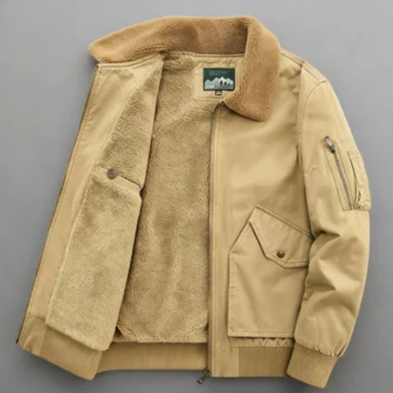 フリースミリタリージャケット男性暖かいコート厚いラムフリース - Quality Winter Clothing Bomber Jacket のレビューと価格