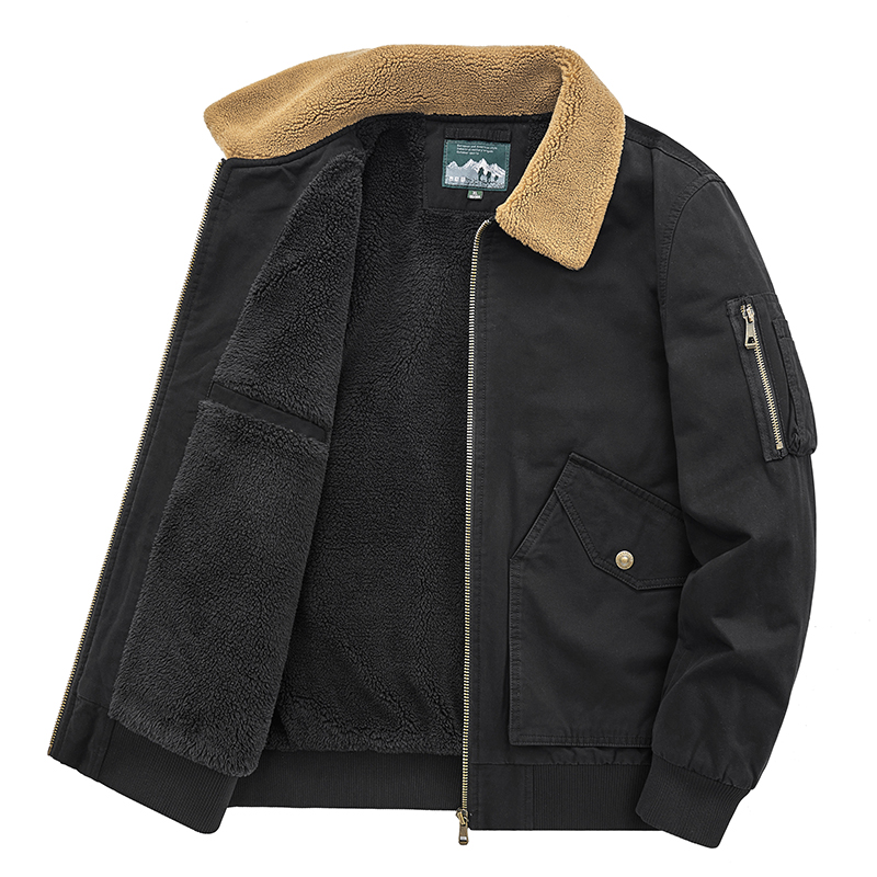 フリースミリタリージャケット男性暖かいコート厚いラムフリース - Quality Winter Clothing Bomber Jacket のレビューと価格