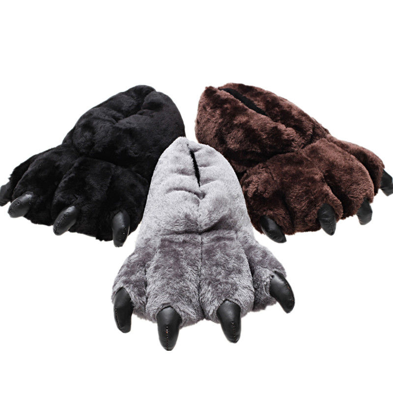 デザイナーヒョウの爪ホームスリッパ女性動物女性冬ぬいぐるみ屋 - Winter Clothing Material のレビューと価格