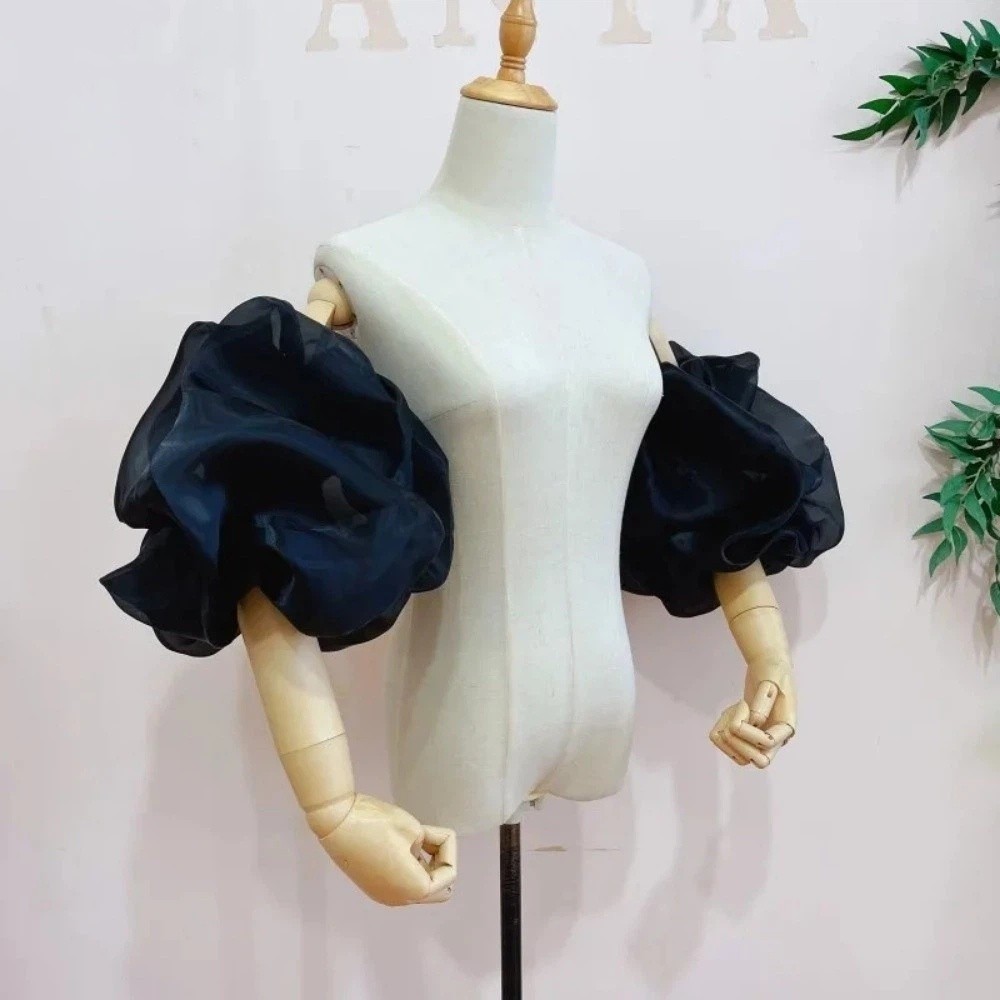 スタイリッシュなふわふわブライダルスリーブ オーガンザ 取り - Winter Clothing Clearance Sale のレビューと価格
