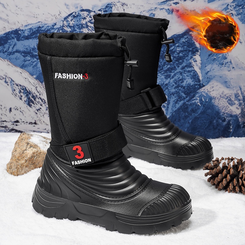 メンズ 秋冬用 新しいスノーブーツ、フリース裏地と厚手、防寒 - Winter Clothing Material のレビューと価格