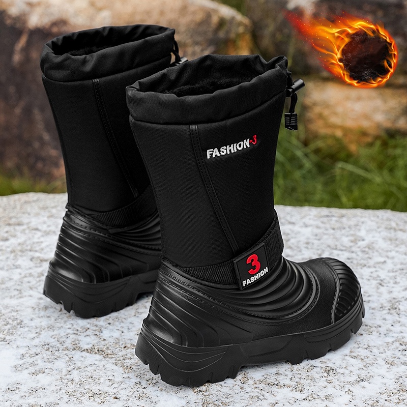 メンズ 秋冬用 新しいスノーブーツ、フリース裏地と厚手、防寒 - Winter Clothing Material のレビューと価格