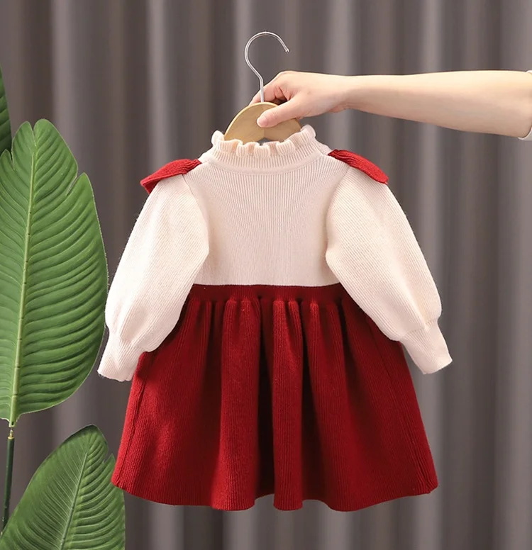 女の赤ちゃん服秋冬暖かい子供服ニット新年ドレス女の子のための - Winter Clothing Baby Girl のレビューと価格