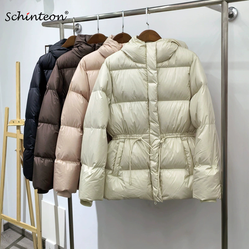 Schinteon 女性ベルト付きダウンジャケットフード付き - Winter Clothing Trends 2026 のレビューと価格