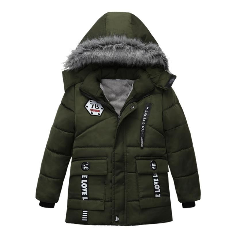 男の子用フード付きコットンジャケット,暖かい冬の衣類,3〜6 - Winter Clothing Baby Boy のレビューと価格