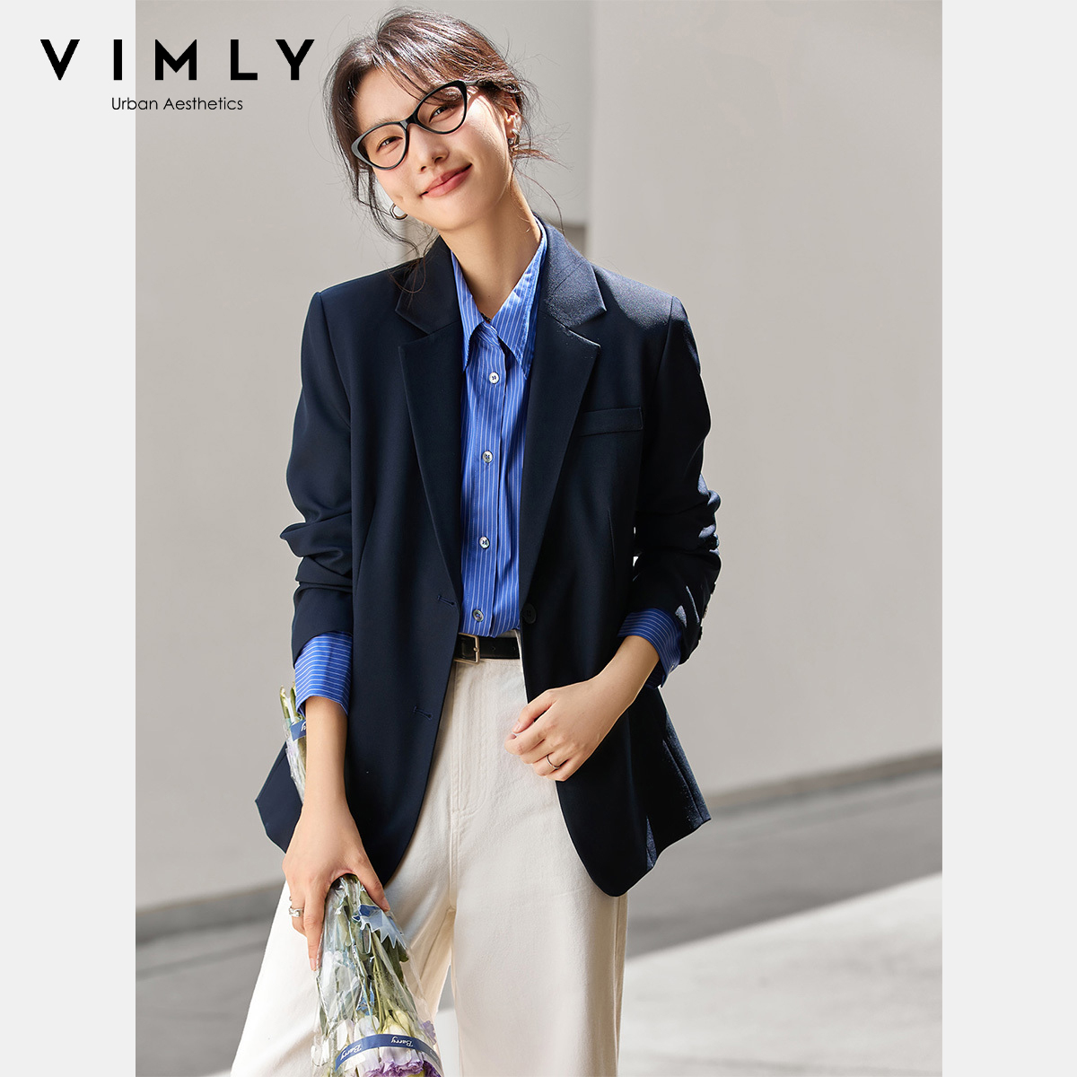 VIMLY レディース ネイビー ブルー ジャケット 秋 2 - Winter Clothing Trends 2026 のレビューと価格
