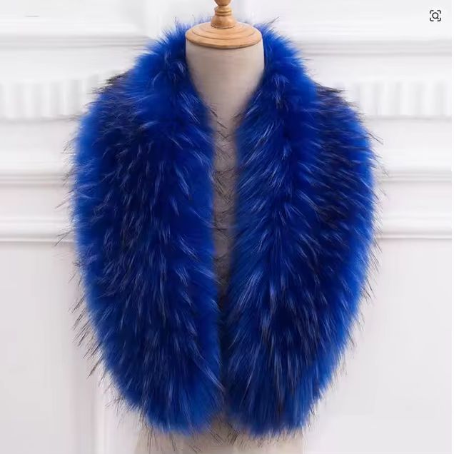 天然毛皮の首輪本物のアライグマの毛皮キツネの首輪ナチュラルス - Winter Clothing Color のレビューと価格