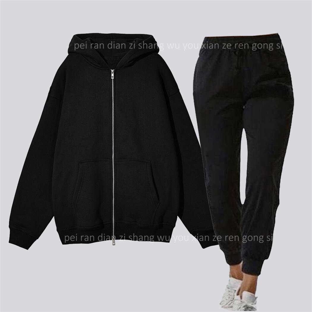 女性用パーカーとスウェットパンツのセット,ツーピースの衣装, - Quality Winter Clothing のレビューと価格
