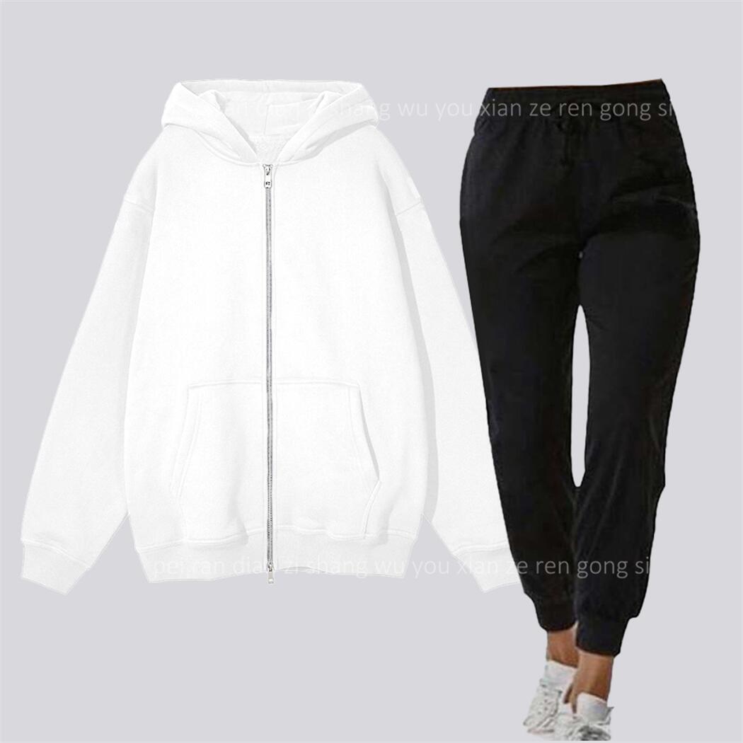 女性用パーカーとスウェットパンツのセット,ツーピースの衣装, - Quality Winter Clothing のレビューと価格