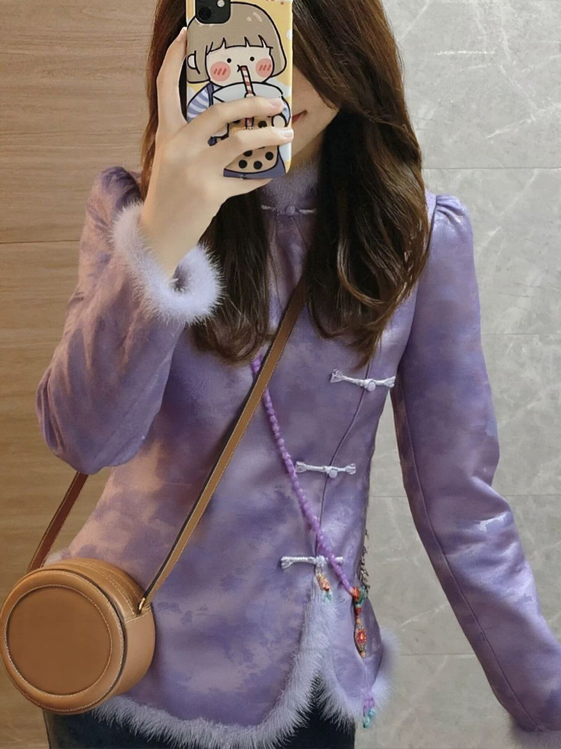 2026冬新作中国紫スタンドカラートップスレディースおしゃれ - Winter Clothing Looks のレビューと価格