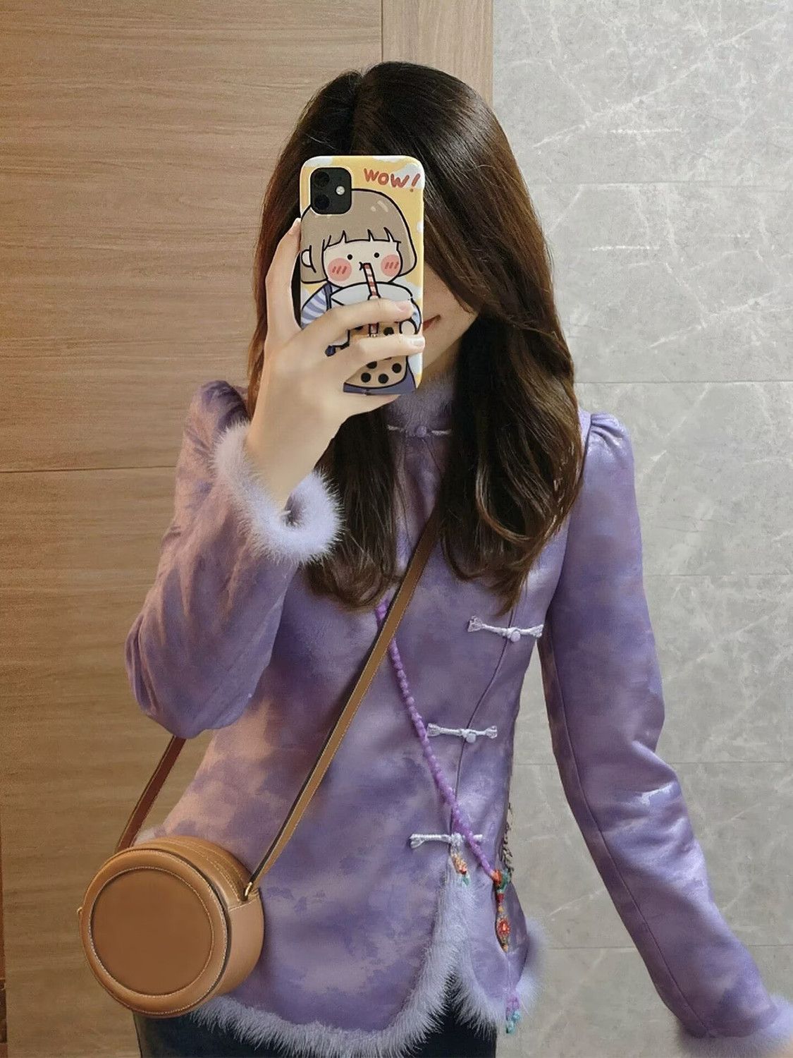2026冬新作中国紫スタンドカラートップスレディースおしゃれ - Winter Clothing Looks のレビューと価格