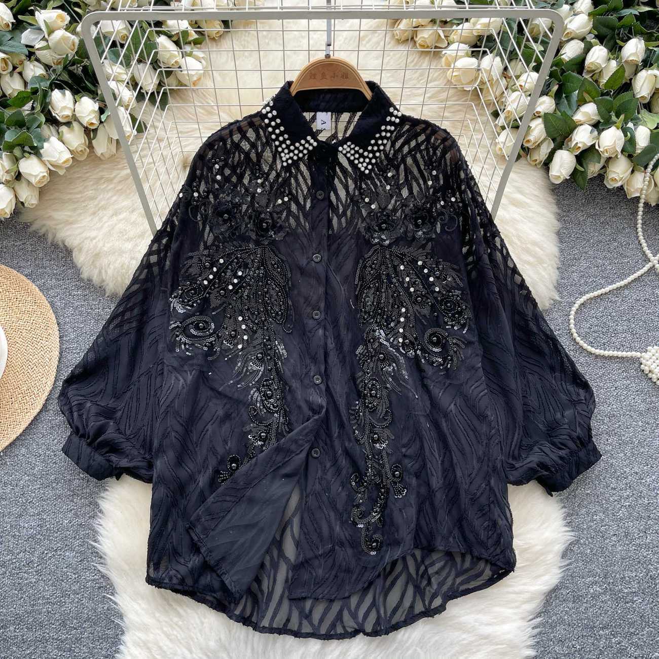 女性のための光沢のあるボタンシャツ,長袖トップ,韓国のファッ - Quality Winter Clothing のレビューと価格