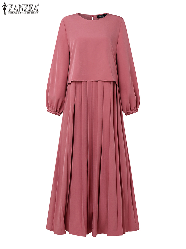 女性春パッチワークドレス 2026 ZANZEA イスラム教 - Winter Clothing Trends 2026 のレビューと価格