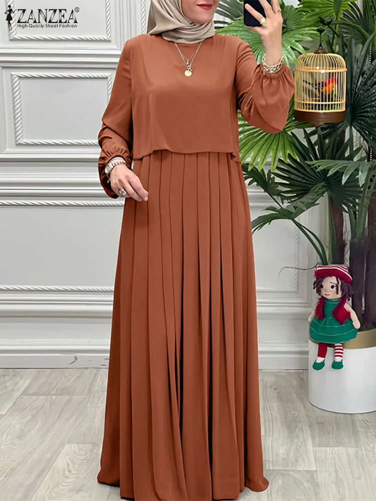 女性春パッチワークドレス 2026 ZANZEA イスラム教 - Winter Clothing Trends 2026 のレビューと価格