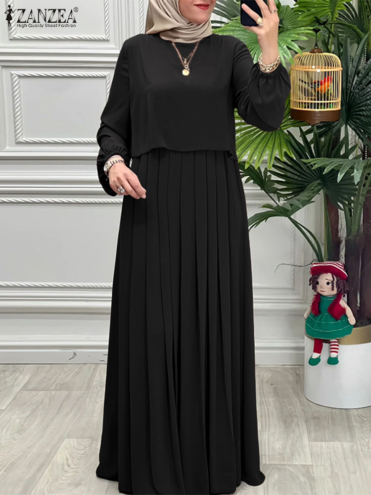 女性春パッチワークドレス 2026 ZANZEA イスラム教 - Winter Clothing Trends 2026 のレビューと価格