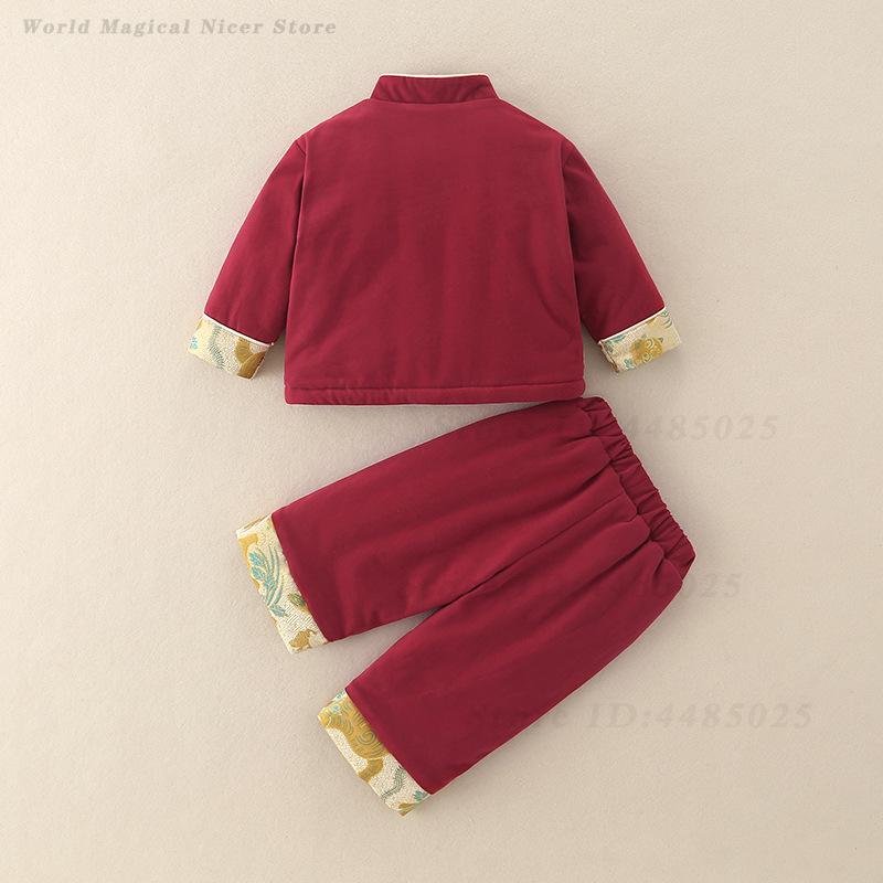 秋冬厚手の唐スーツ子供伝統的な中国衣装漢服長袖オリエンタル衣 - Winter Clothing Baby Boy のレビューと価格