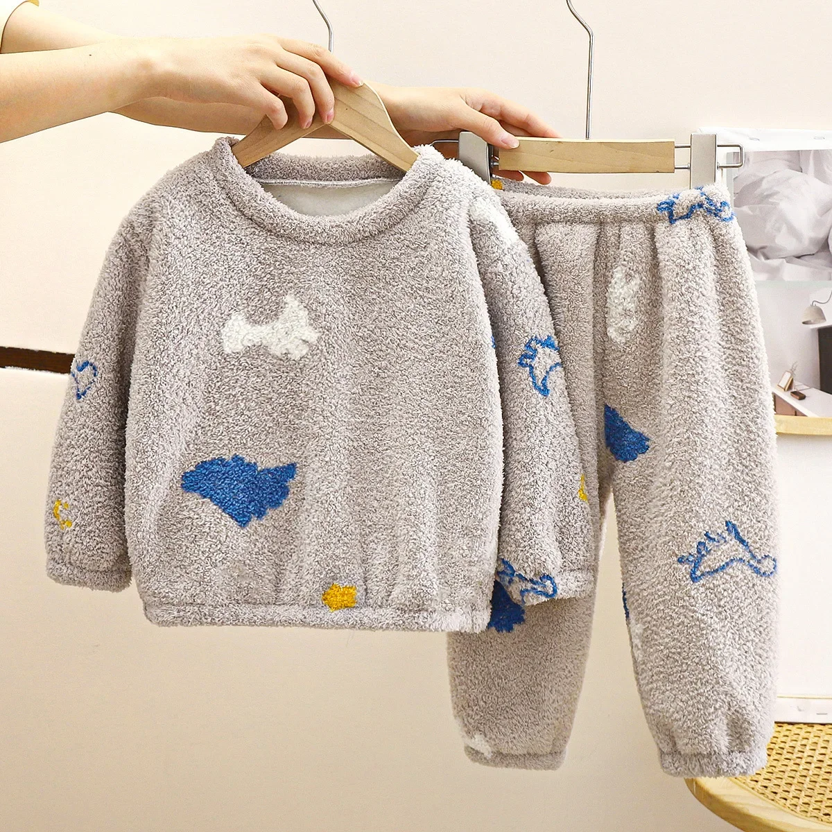 男の子と女の子のためのフリースのパジャマ,暖かくてかわいい, - Winter Clothing Baby Boy のレビューと価格