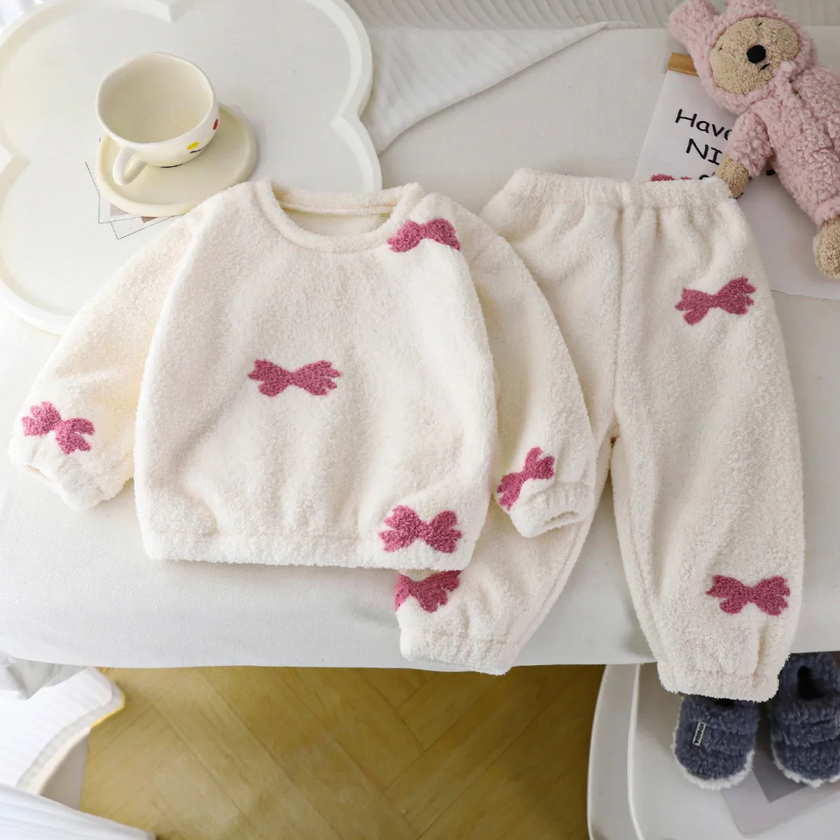 子供のための厚くて暖かいフリースのパジャマ,かわいい漫画の服 - Winter Clothing Baby Boy のレビューと価格
